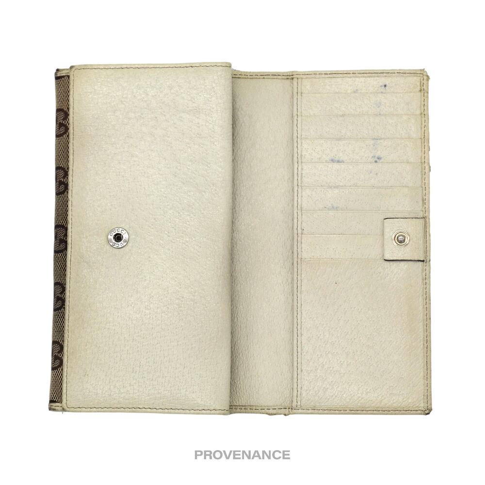 🔴 Gucci GG Canvas Long Wallet - White - Picture 5 of 8